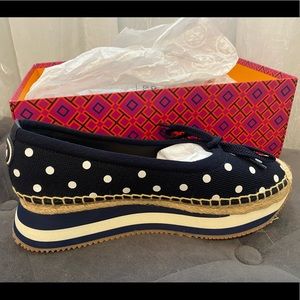 Tory Burch navy Daisy Sport Ballet shoes
